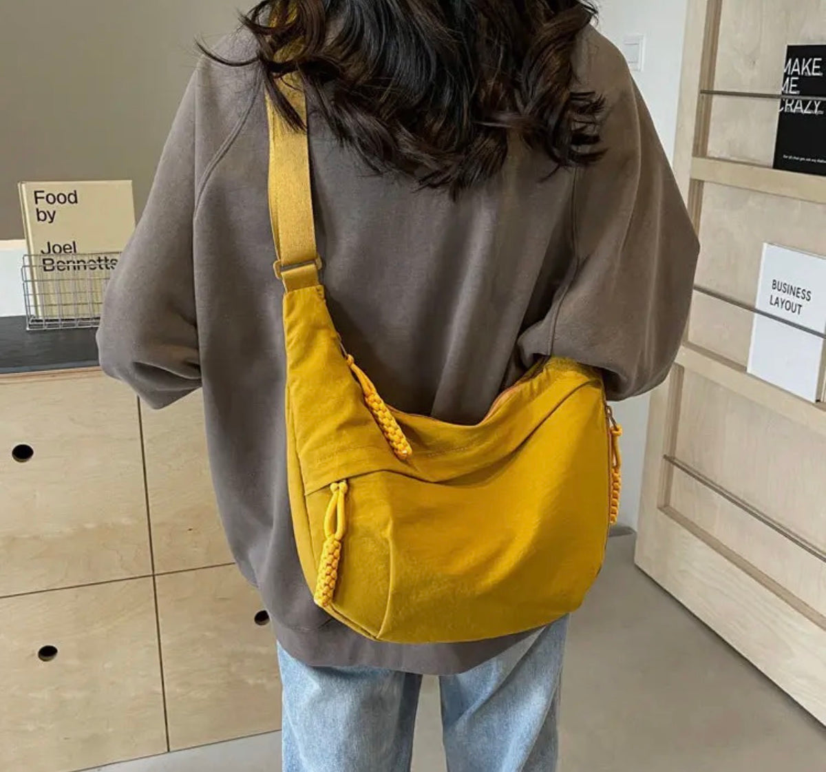 Crossbody Moon Sling - Mustard