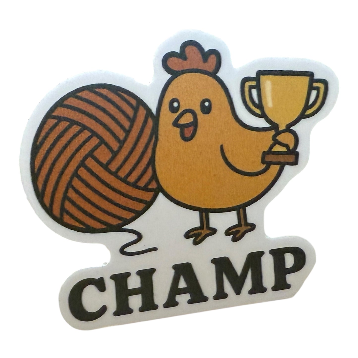 Yarn Chicken Champ Sticker