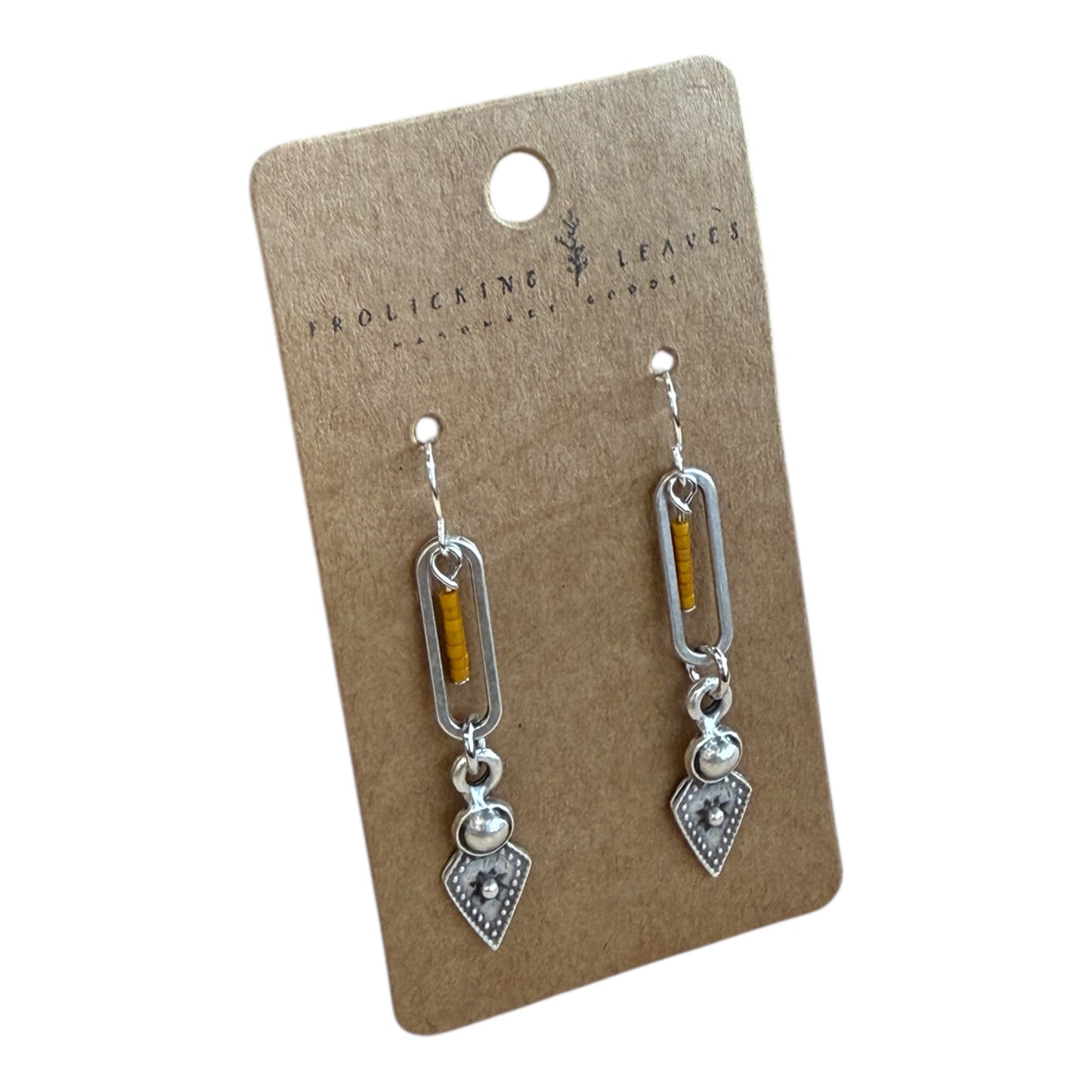 Boho Beaded Yellow Dangle Earrings
