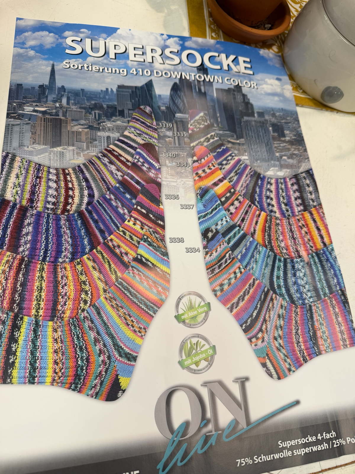 Online Self-Striping Sock Yarn Aloe