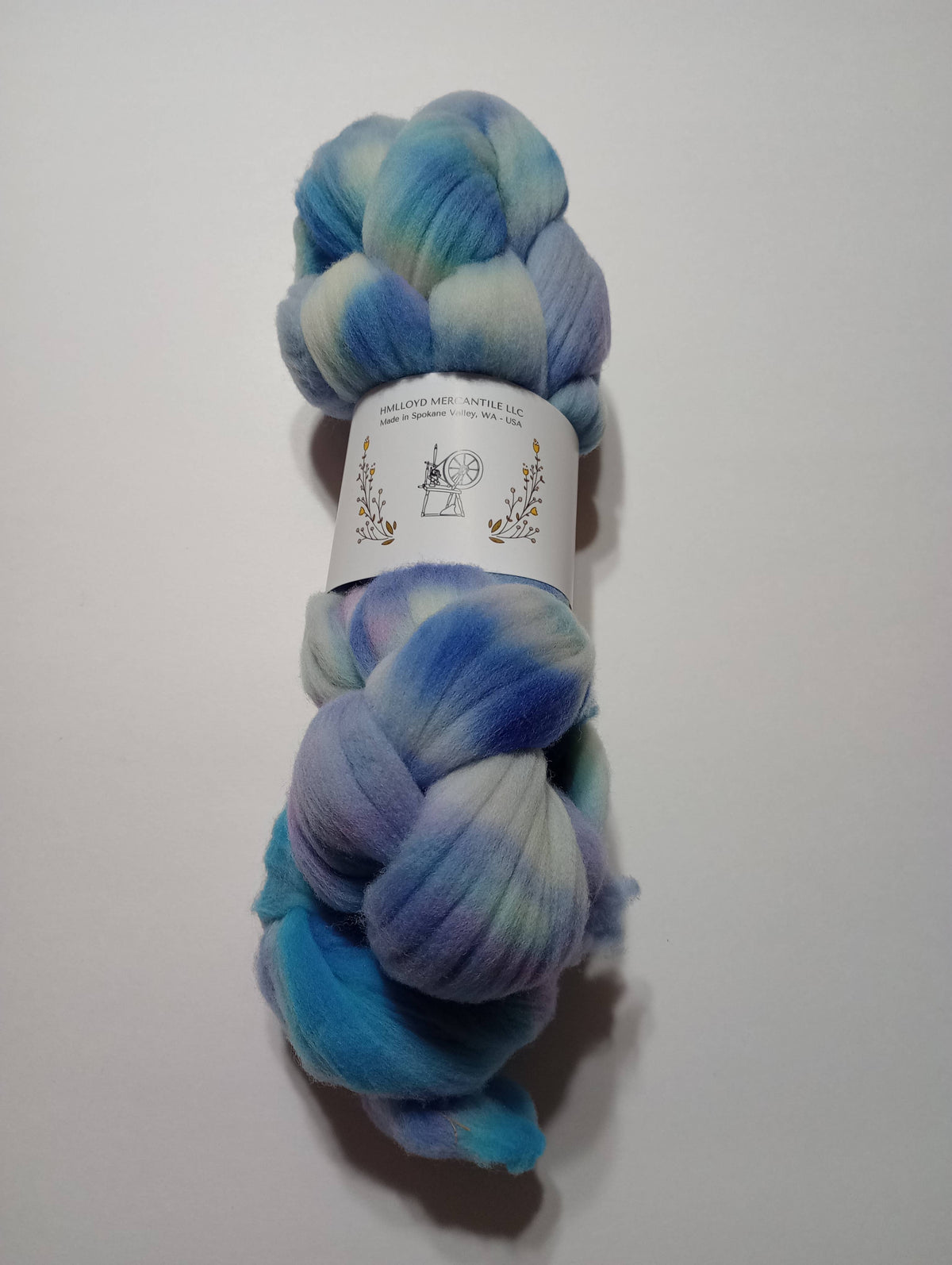 Rambouillet Hand Dyed Roving - 100 g. braids - Blue Iris