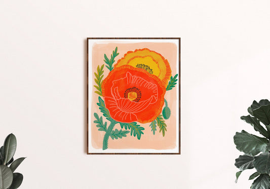 Poppy Garden - Botanical Art Print