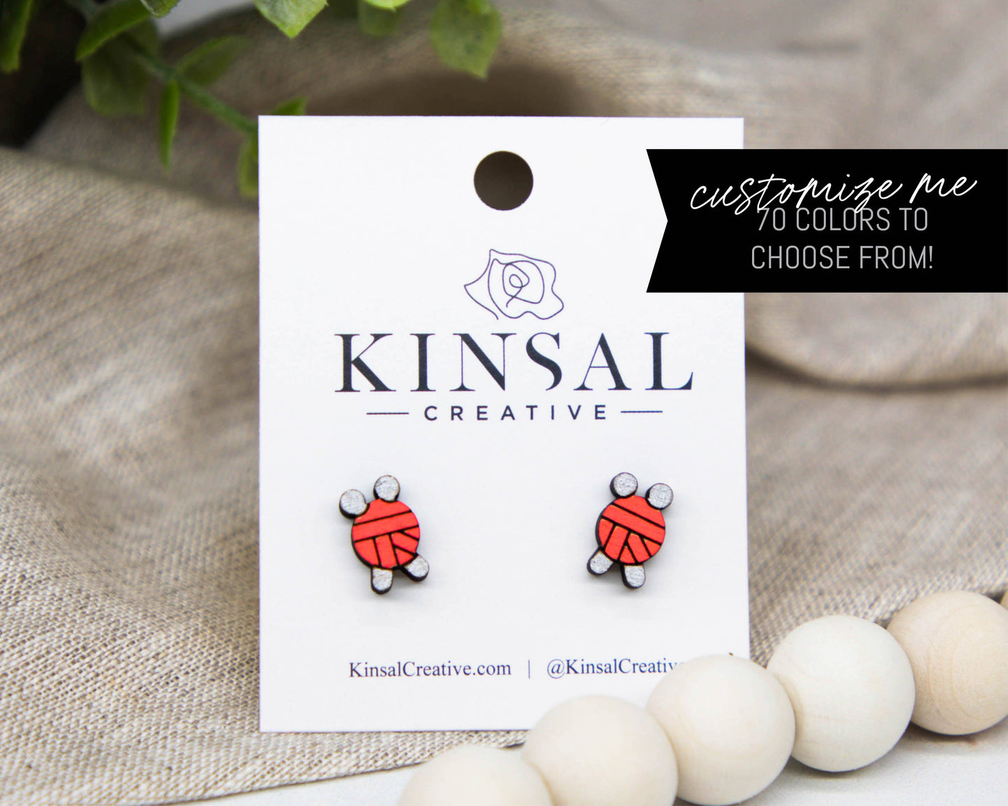 Wood Yarn Earrings