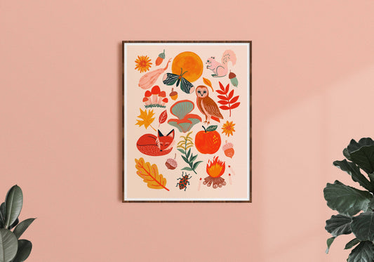 Favorite Fall Things - Autumn Art Print