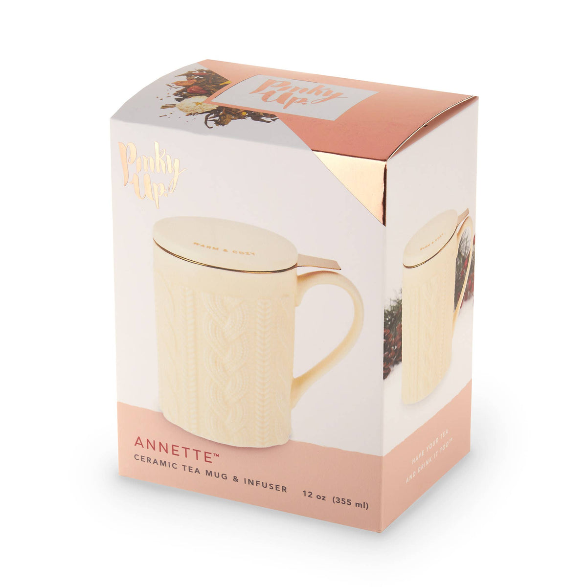 Cozy Knit Ceramic Mug & Infuser