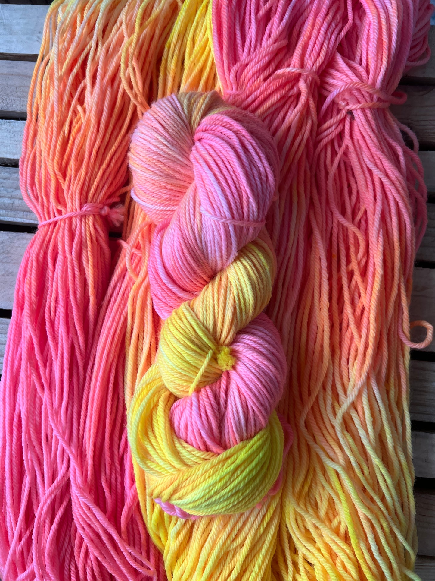Tequila Sunrise Hand Dyed Yarn