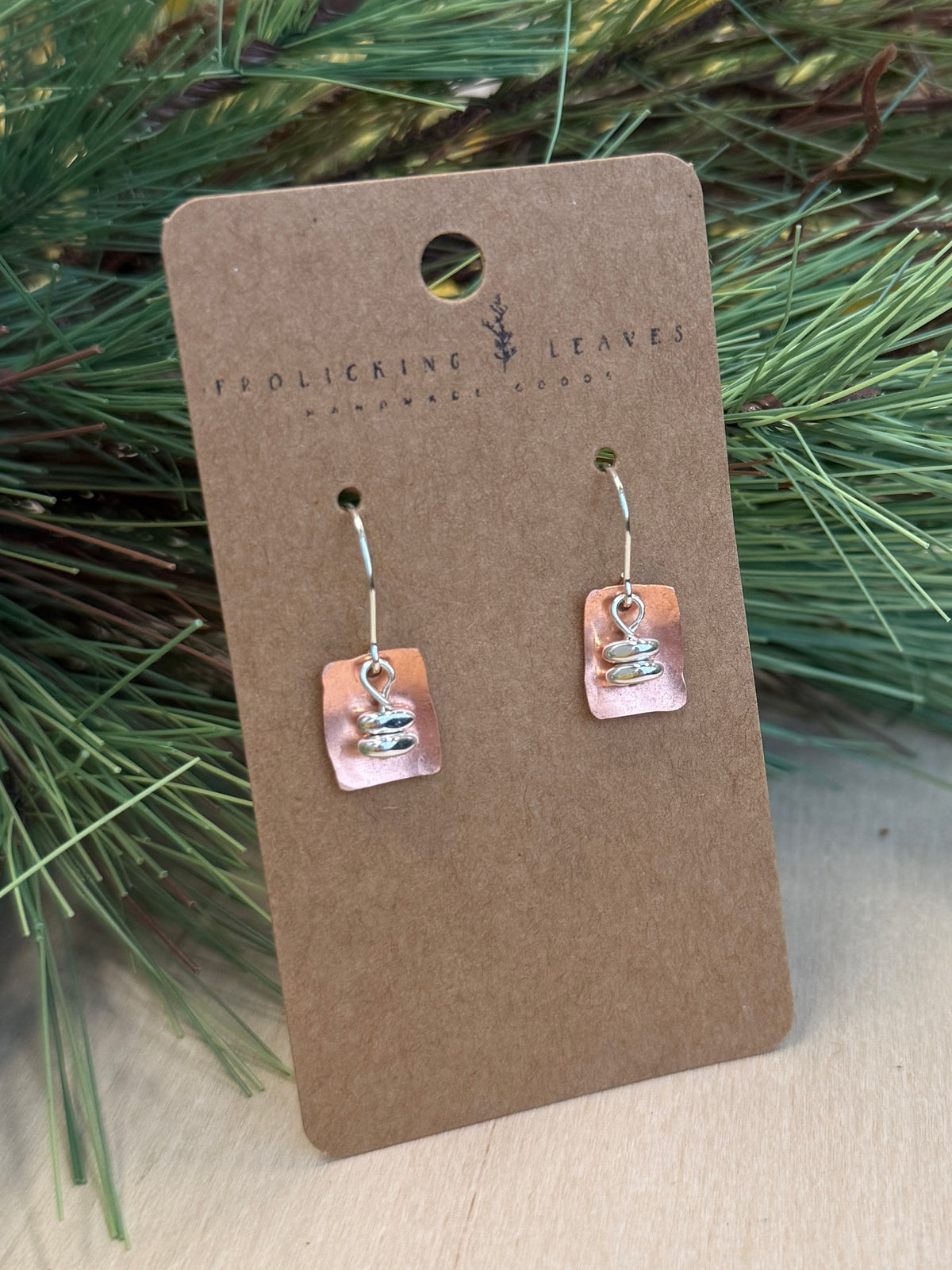 Copper and Hematite Earrings with Sterling