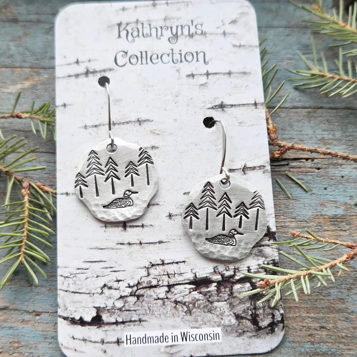 Loon/Pine Tree Earrings