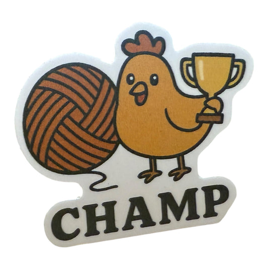 Yarn Chicken Champ Sticker