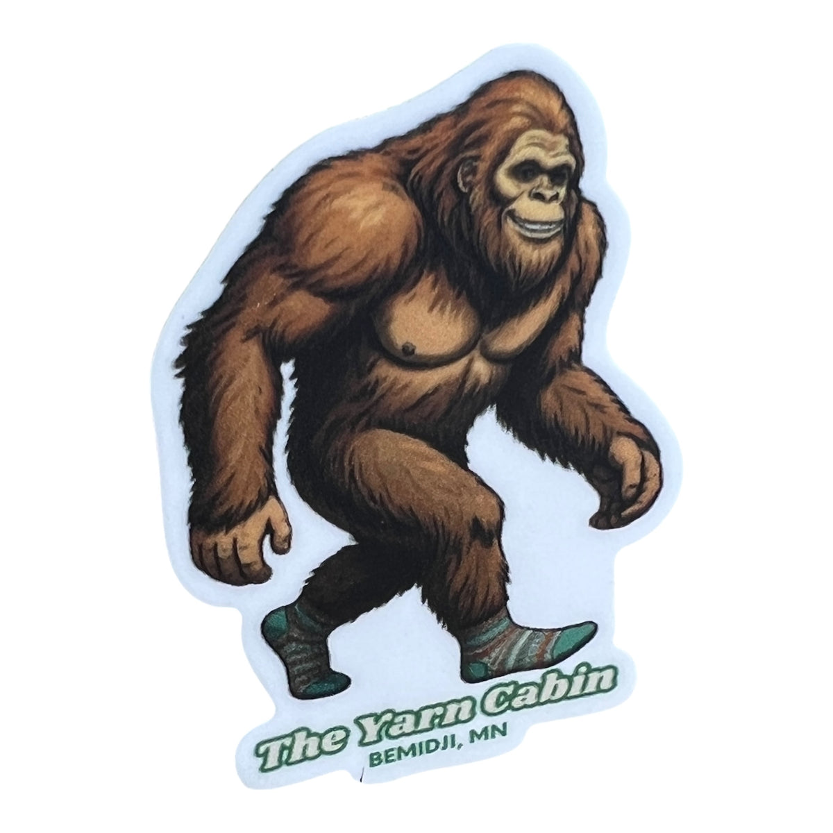 Bigfoot in Knitted Socks Sticker