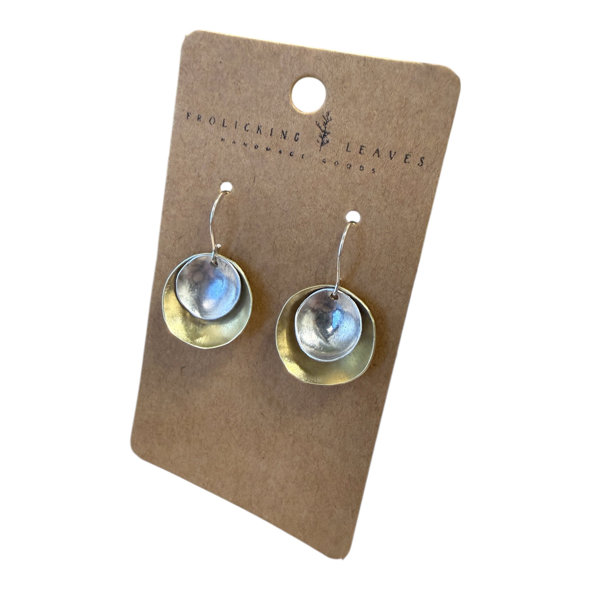 Brass  Nesting Bowl Earrings with Sterling Ear Wires
