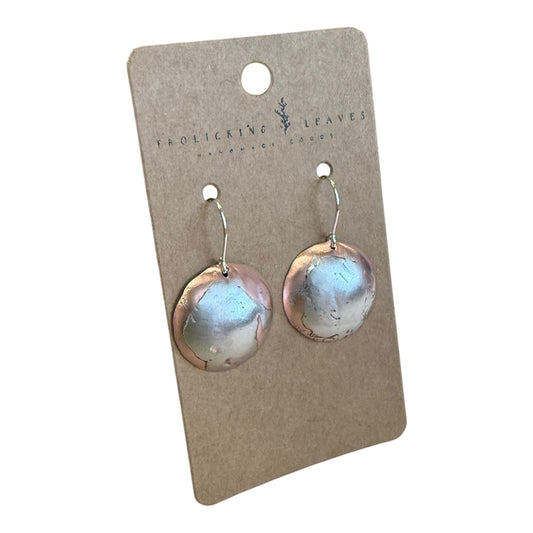 Copper Bowl Splash Earrings with Sterling