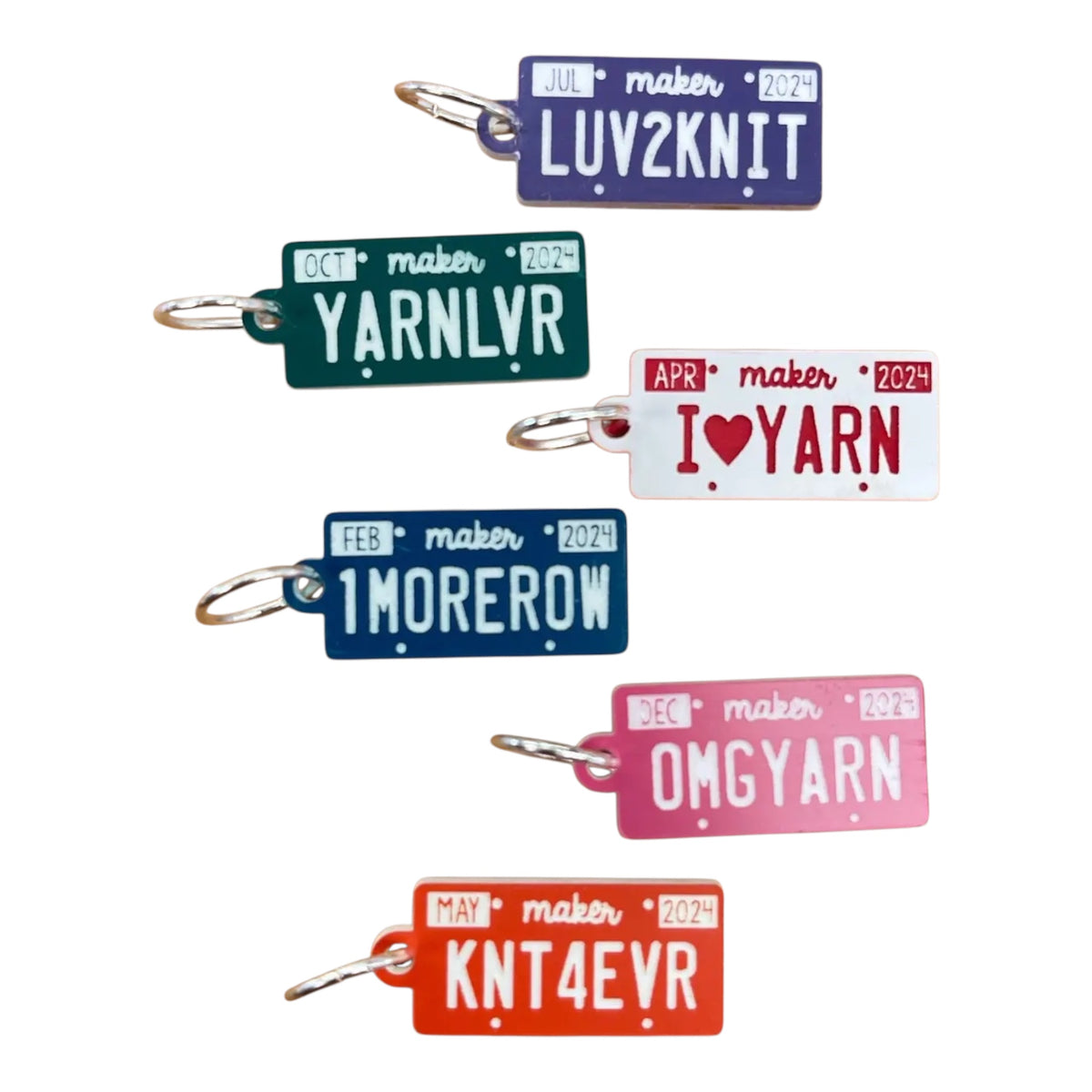 Knitting License Plate Stitch Markers