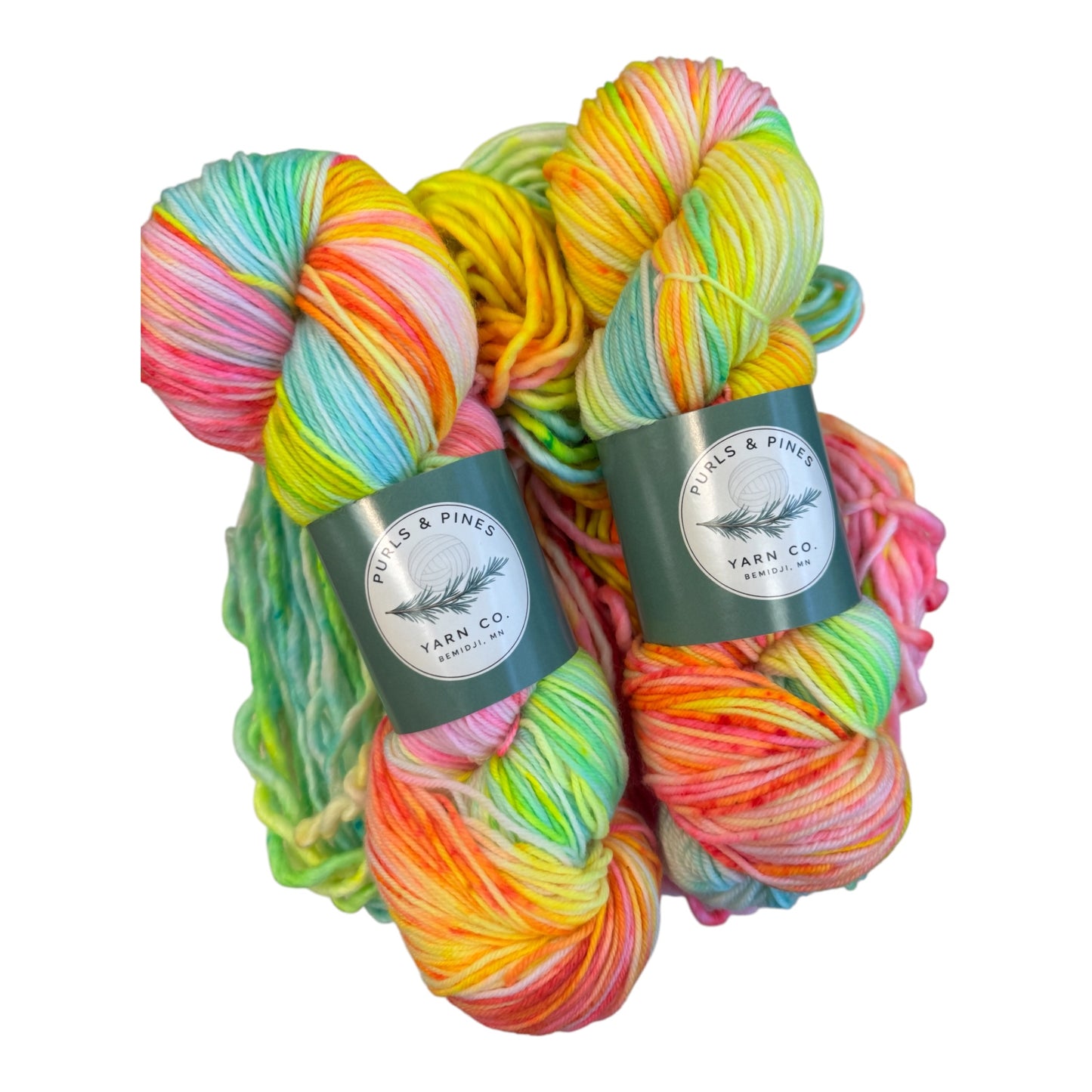 Radioactive Rainbow Hand Dyed Yarn