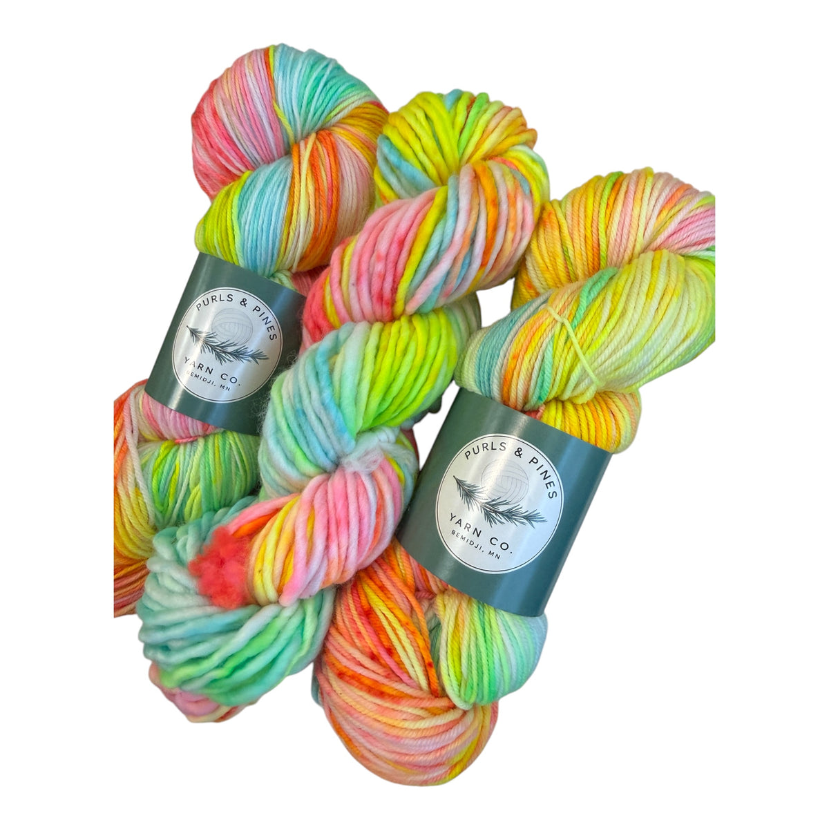 Radioactive Rainbow Hand Dyed Yarn