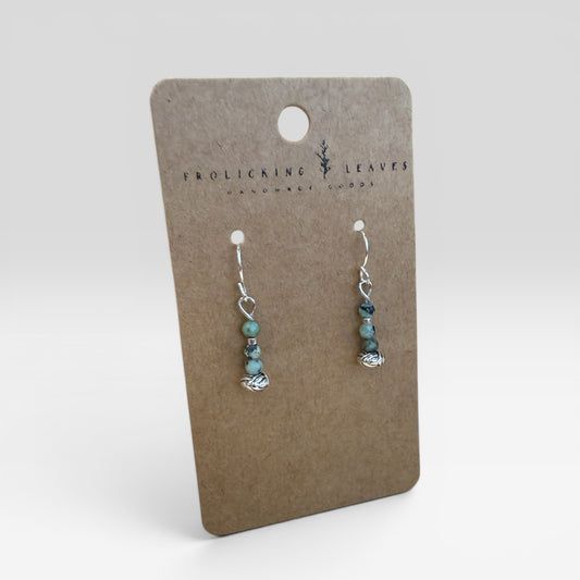 Yarn Ball & African Jasper Earrings
