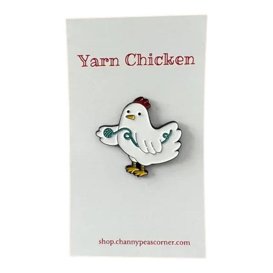 Yarn Chicken Pin-White