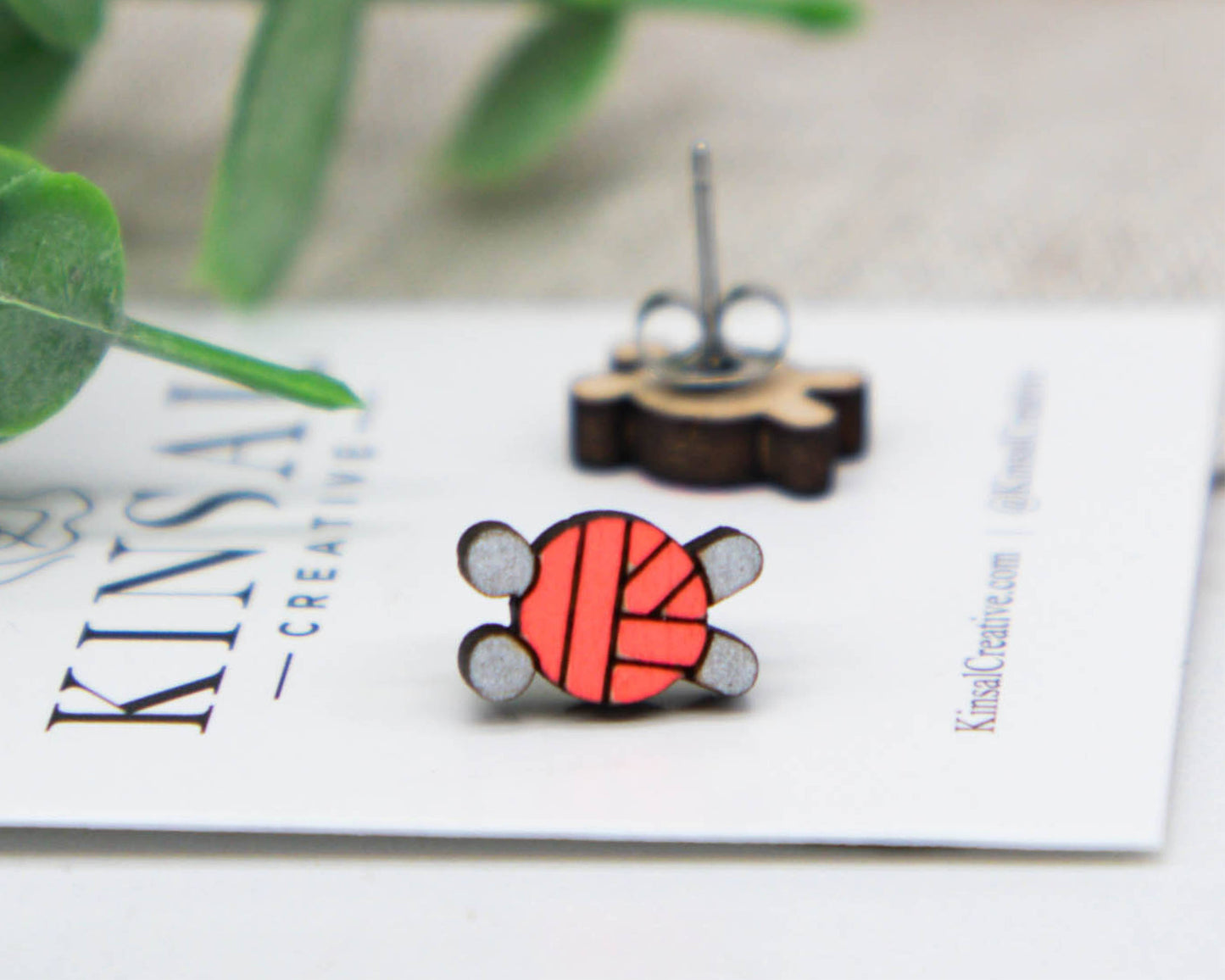 Wood Yarn Earrings