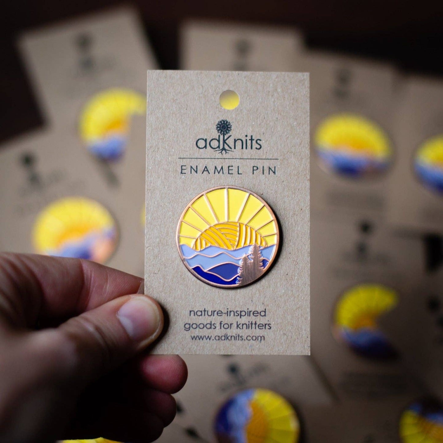 Mountains Knitting Enamel Pin