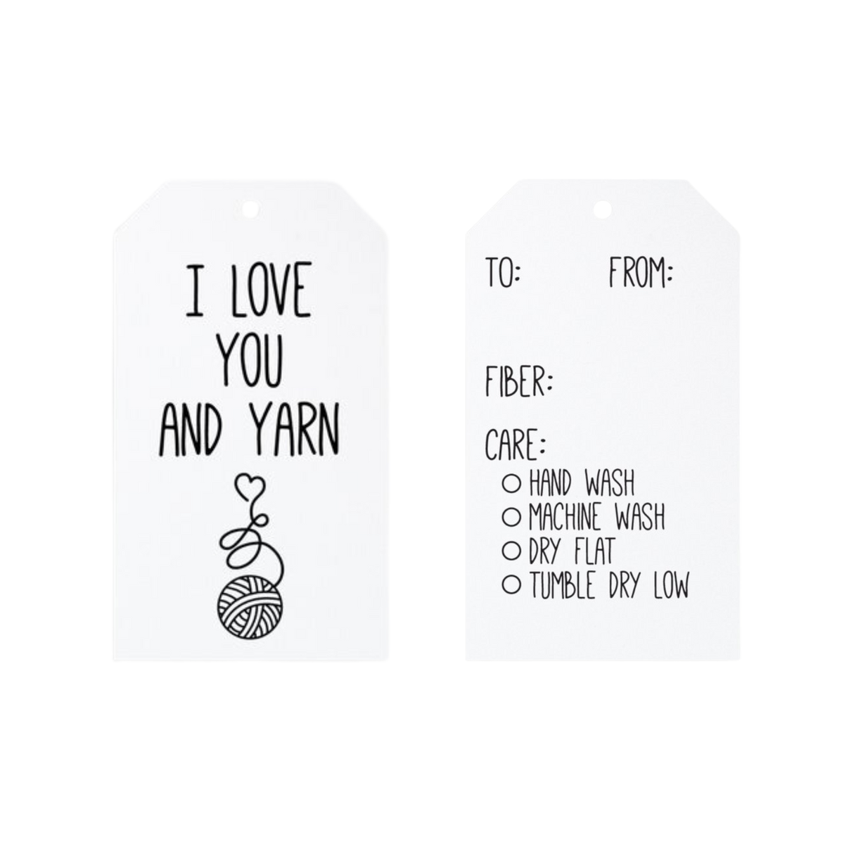 Love You and Yarn Gift Tags