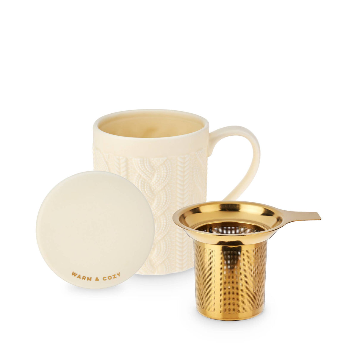 Cozy Knit Ceramic Mug & Infuser