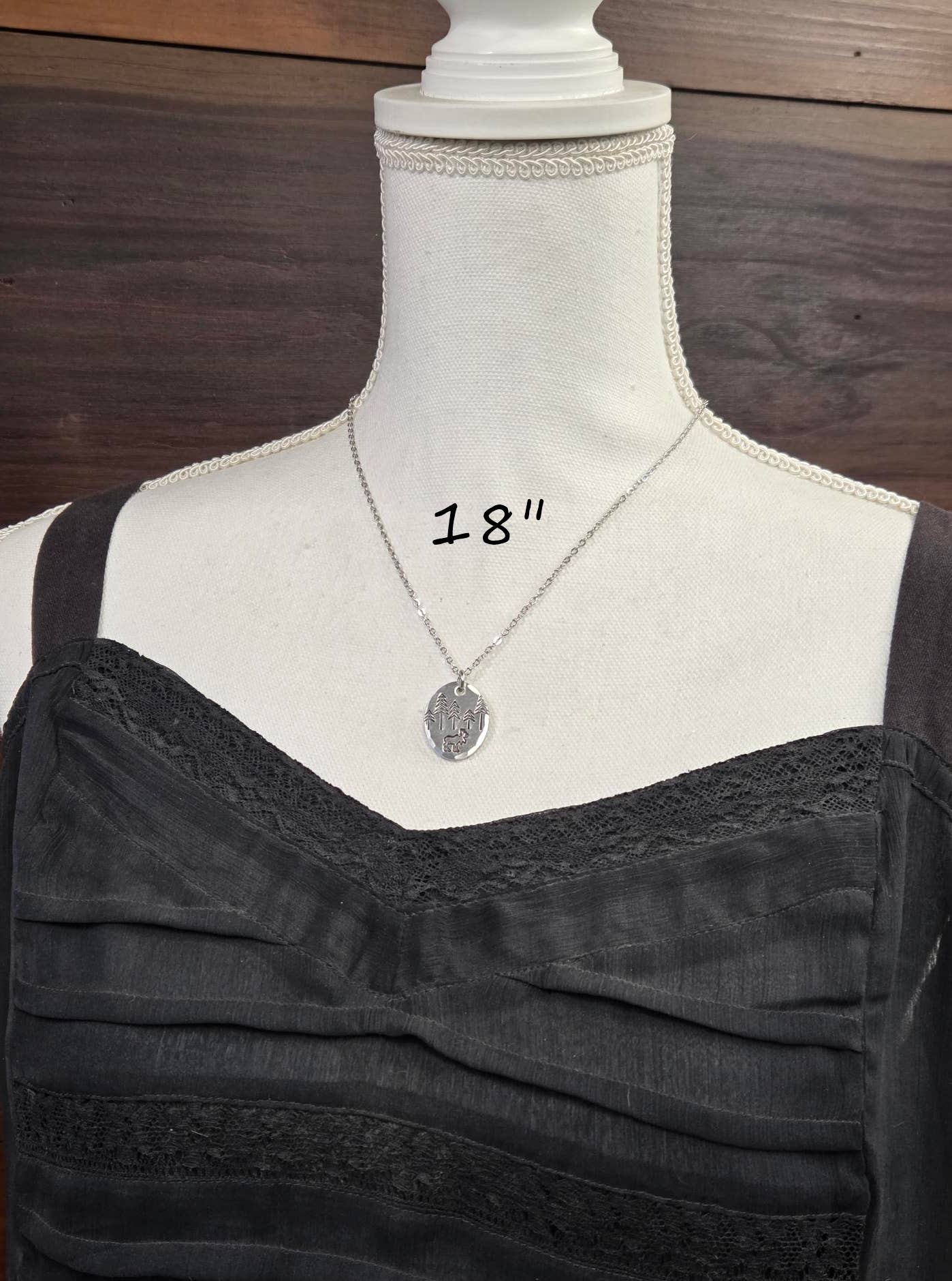 Loon Pendant Necklace, Hand-Stamped