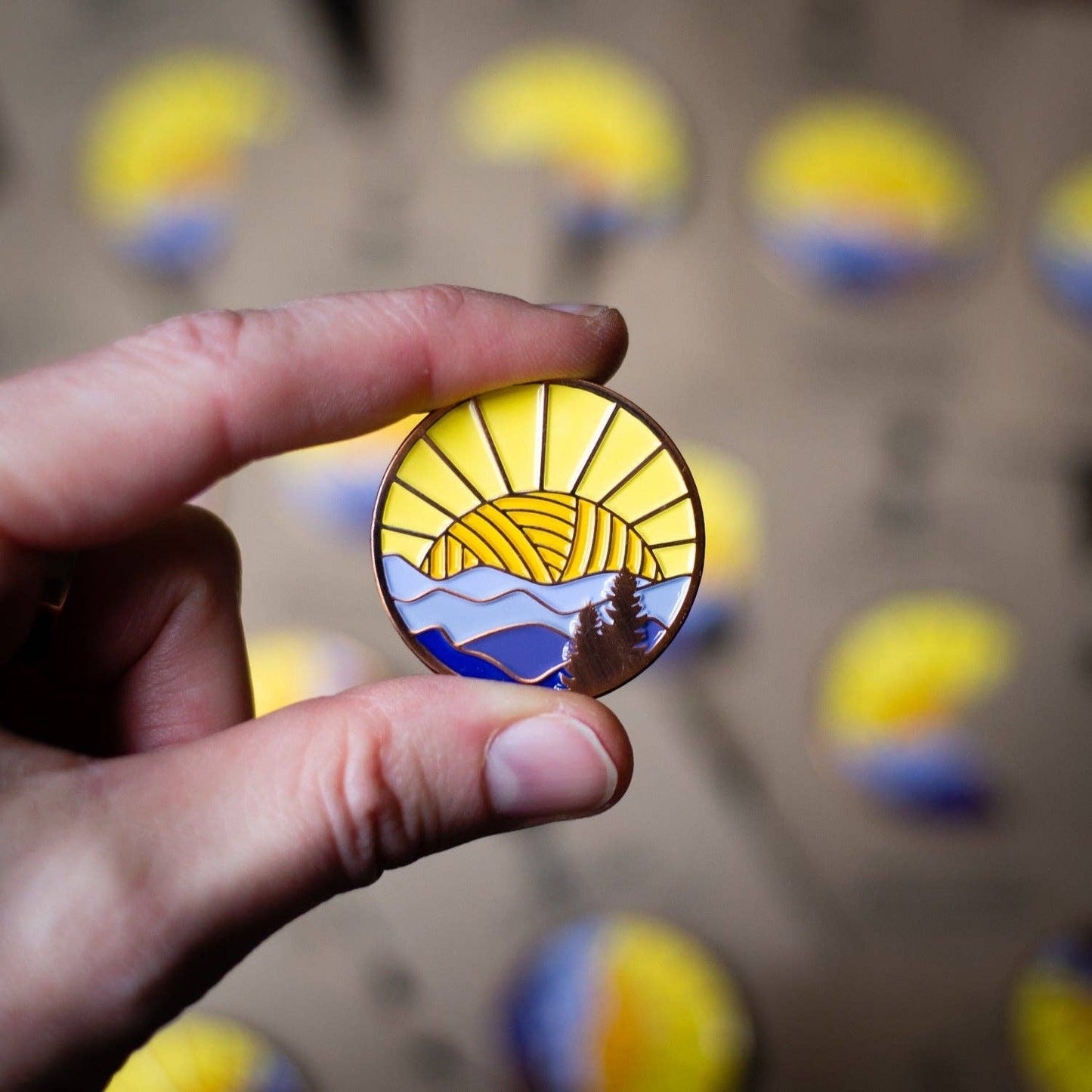Mountains Knitting Enamel Pin