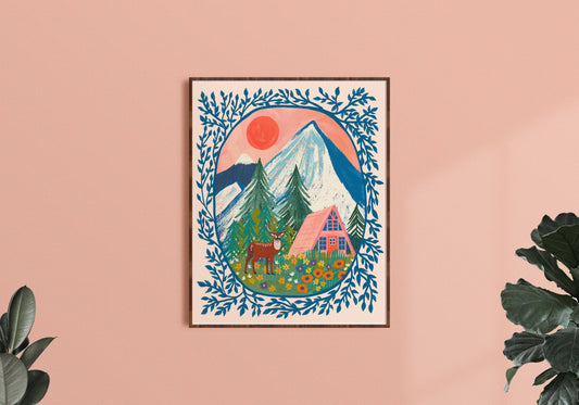 Into the Wilderness - Mountain Landscape Art Print