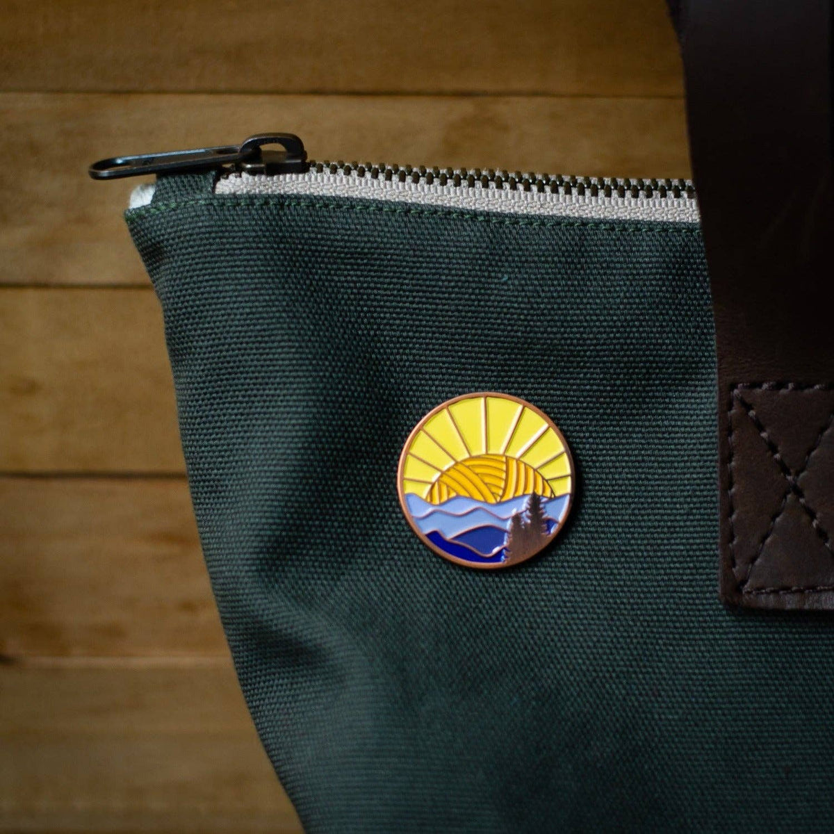 Mountains Knitting Enamel Pin